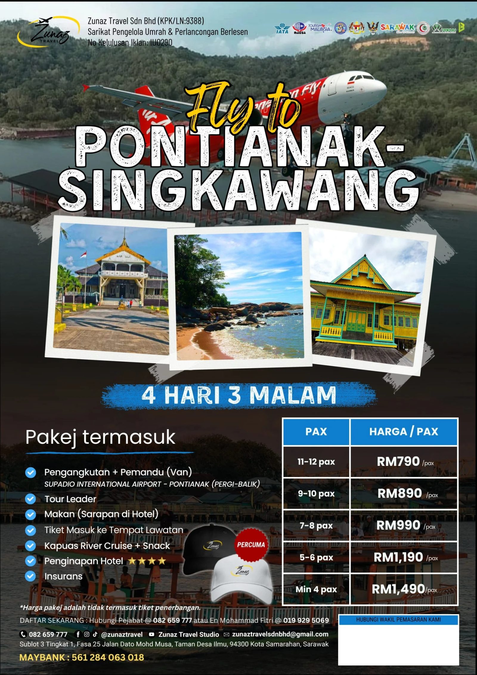 Poster Fly To Pontianak Singkawang 4H3M