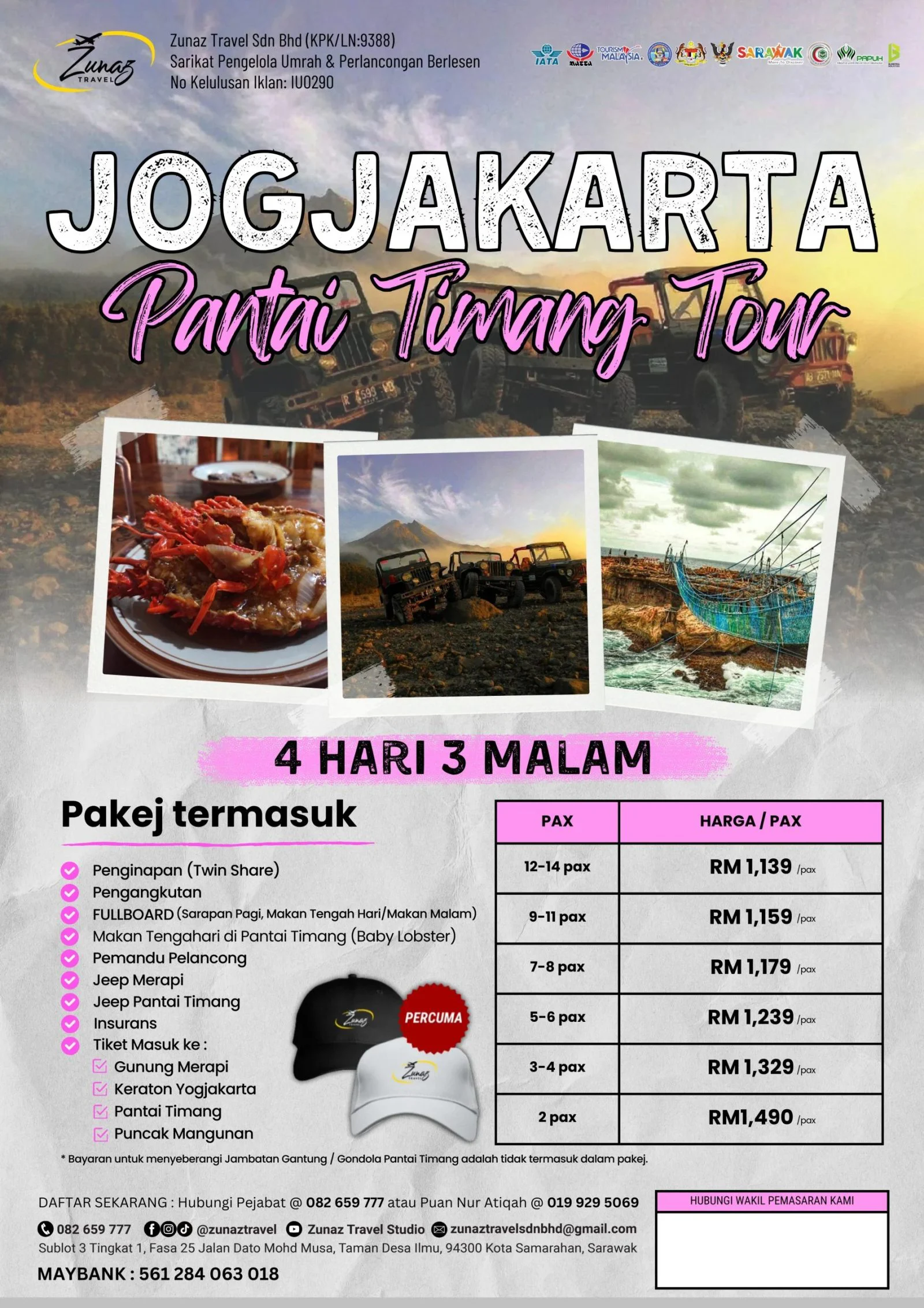 Poster Jogjakarta Pantai Timang Tour 4H3M