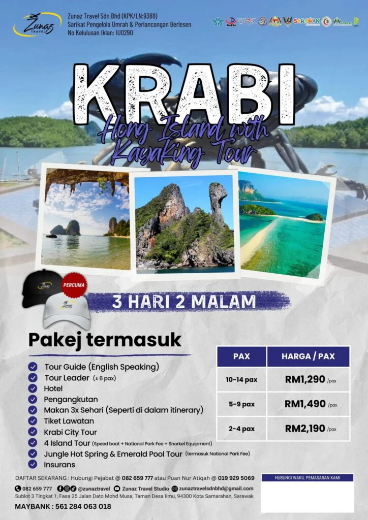 Krabi Hong Island with Kayaking Tour 3H2M
