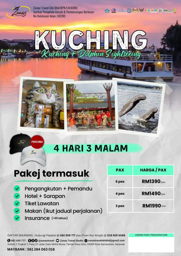 Kuching + Dolphin Sightseeing 4H3M
