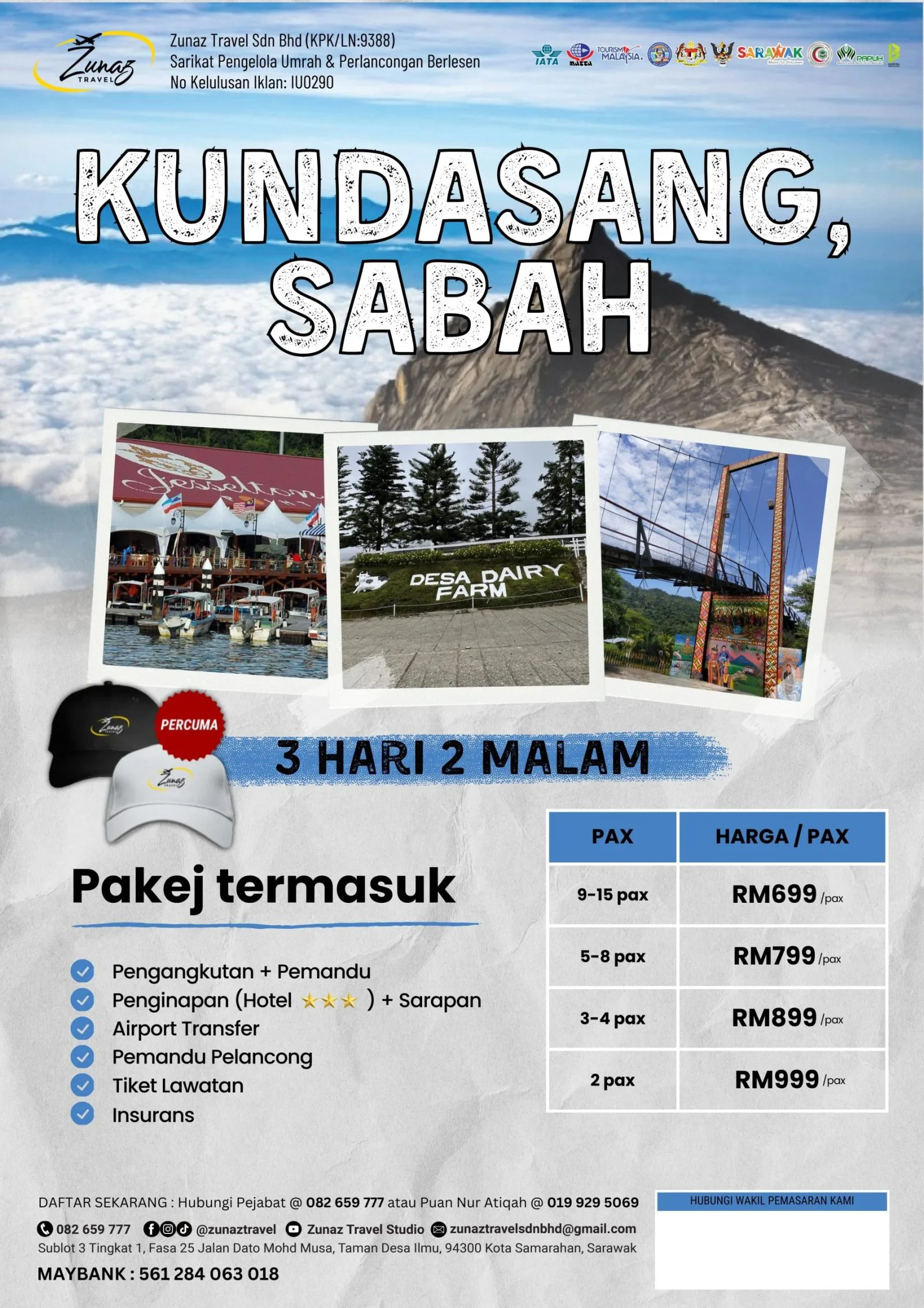 Pakej Kundasang Sabah 3H2M oleh Zunaz Travel