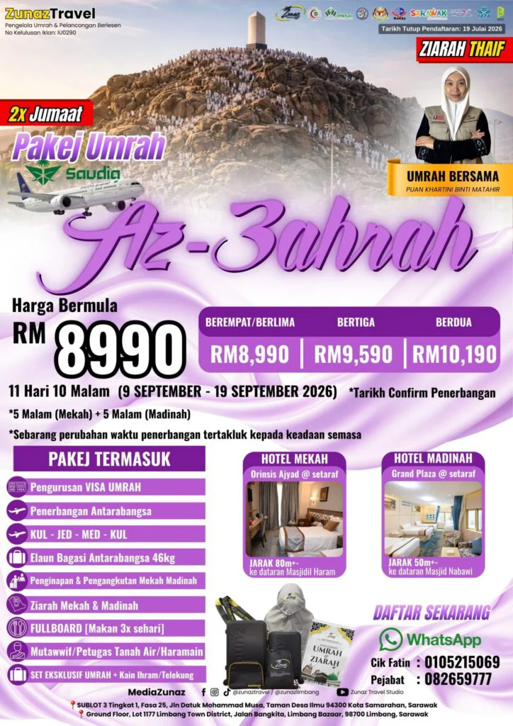 Pakej Umrah Az-Zahrah 2026
